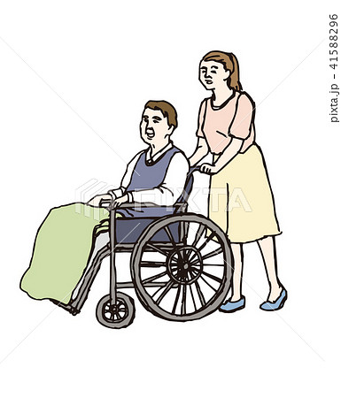 介護　車椅子　イラスト 41588296
