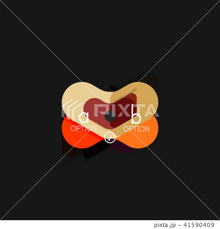 Flat design geometric infographics, arrow shape vector sticker or label, price tags, offer promotion 41590409