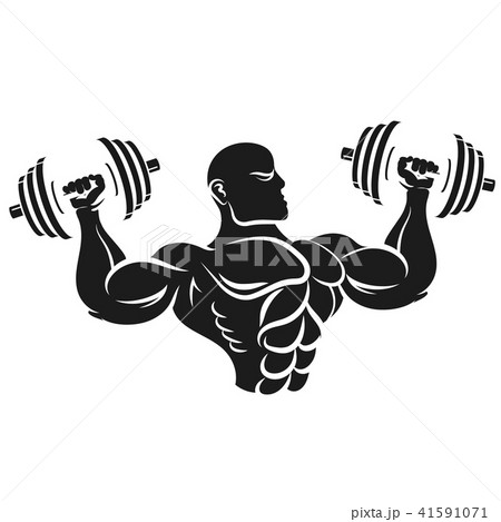 Athlete With Dumbbells Silhouetteのイラスト素材