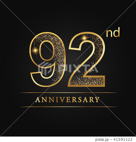 92 years anniversary celebration logotype. 41591122
