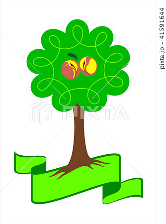 Stylized peach tree logo. 41591644