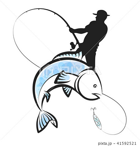 Fisherman catches fish design Fisherman catches fish design 41592521