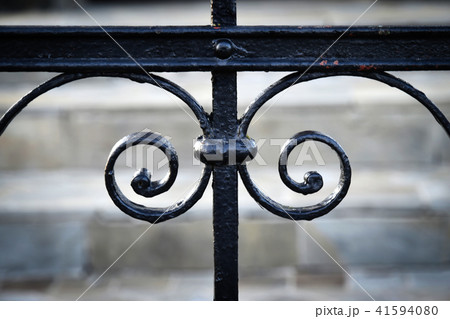 detail of forged black gate 41594080