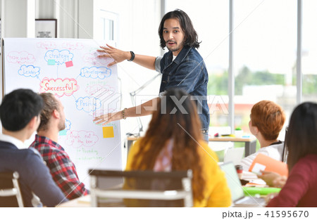 Young Asian businessman giving presentation  41595670