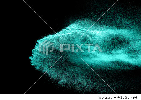Green sand explosion isolated on black background Green sand explosion isolated on black background 41595794