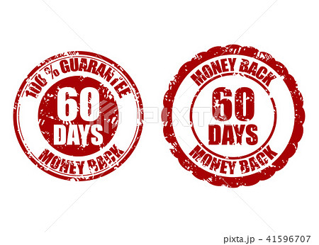 Money back guarantee 60 days rubber stamp red 41596707
