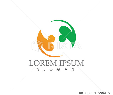 Tree green people identity card  logo template.. 41596815