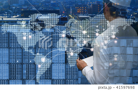 Smart technology concept with global logistics Smart technology concept with global logistics 41597698