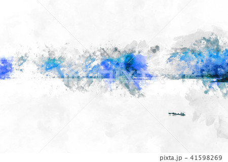 Mountain hill on watercolor painting background. Mountain hill on watercolor painting background. 41598269