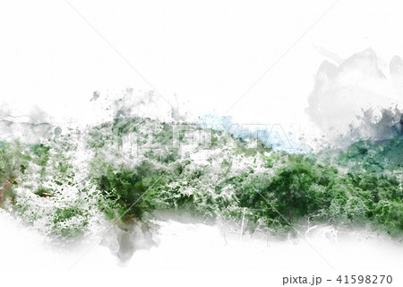 Mountain hill on watercolor painting background. Mountain hill on watercolor painting background. 41598270