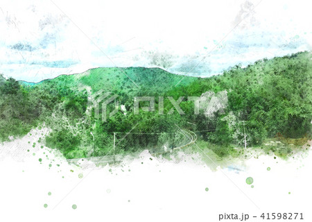 Mountain hill on watercolor painting background. Mountain hill on watercolor painting background. 41598271