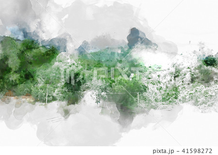 Mountain hill on watercolor painting background. Mountain hill on watercolor painting background. 41598272