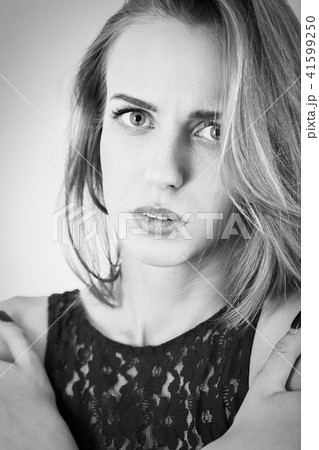 scared beautiful girl scared beautiful girl 41599250