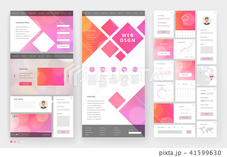 Website template design with interface elements 41599630