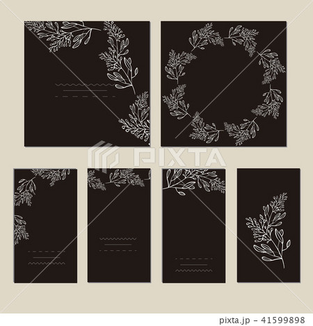 Botanic card with wild flowers, leaves. Spring ornament concept. Floral poster, invite. 41599898
