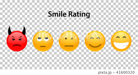 Set 5 faces scale - smile neutral sad Set 5 faces scale - smile neutral sad 41600320