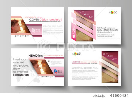 Set of business templates for presentation slides. Easy editable abstract vector layouts in flat Set of business templates for presentation slides. Easy editable abstract vector layouts in flat 41600484