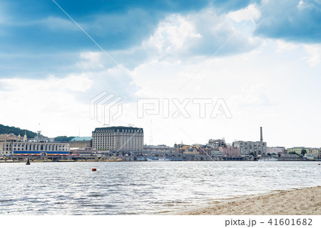 The panoramic view of the Podol district, the right bank of the Dnieper River and centre of Kiev The panoramic view of the Podol district, the right bank of the Dnieper River and centre of Kiev 41601682