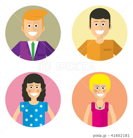 male and female faces avatars 41602181