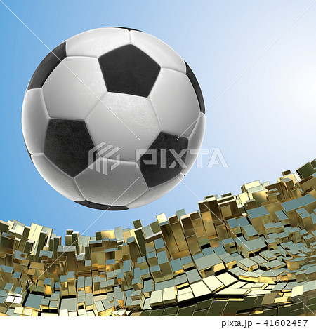 Soccer-ball isolated on golden architectural background 3d illustration Soccer-ball isolated on golden architectural background 3d illustration 41602457
