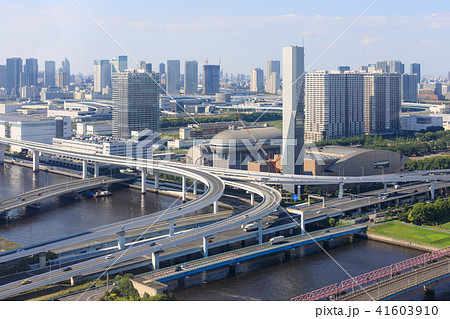 高速道路の有明ジャンクションの写真素材