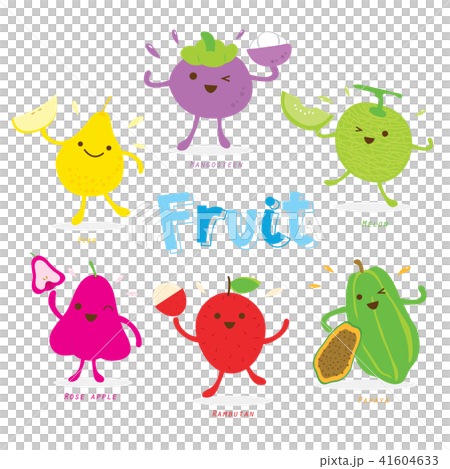 Cute Fruit Cartoon Vector 41604633