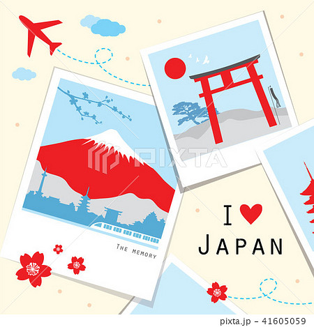 Japan View Travel Photo Frame Memory Vector Japan View Travel Photo Frame Memory Vector 41605059