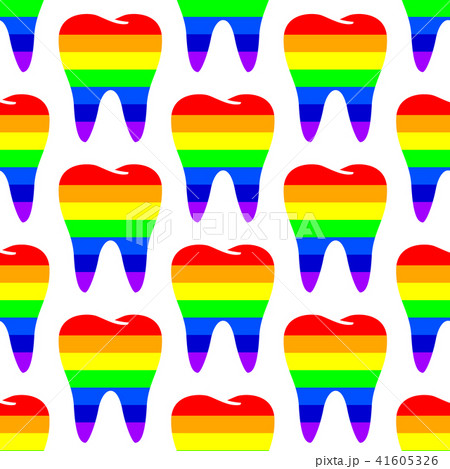 Rainbow Tooth seamless pattern design.  41605326