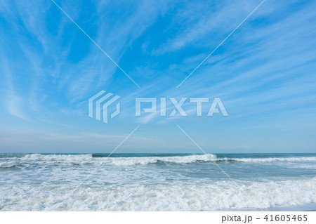 青空　空　雲　海　砂浜　背景　背景素材 41605465