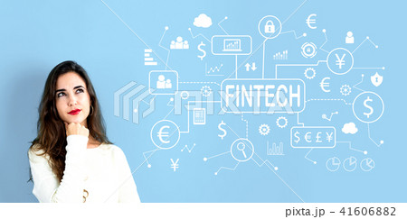 Fintech theme with young woman 41606882