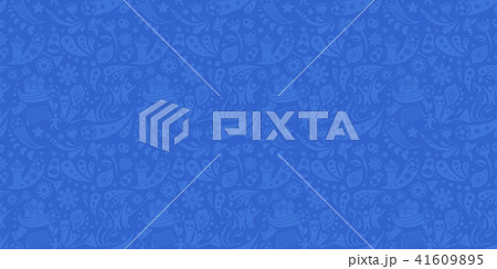 Russia and football cup grey and blue seamless pattern. Football background with modern and 41609895