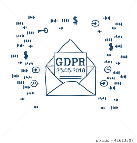 letter in envelope General Data Protection Regulation GDPR server security guard over white letter in envelope General Data Protection Regulation GDPR server security guard over white 41613507