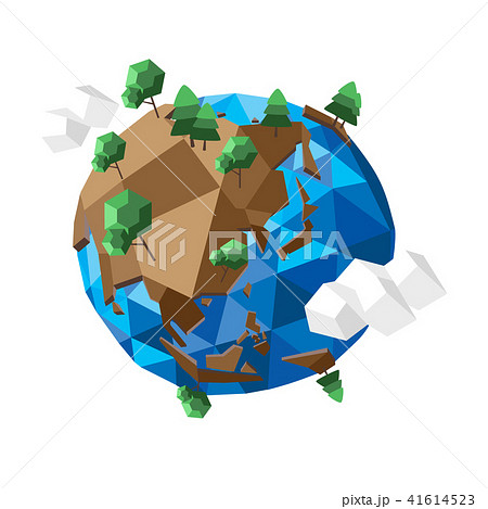 ポリゴン風の世界地図地球儀 41614523