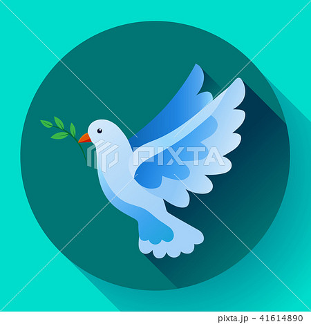 Blue Dove With Branch Peace Icon Flying Blue のイラスト素材