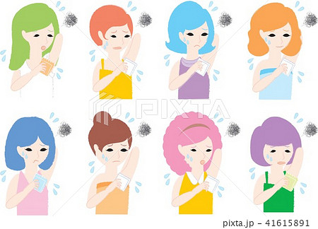 ワキの汗に悩む女性達 41615891