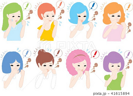 服の生乾き臭や臭いに気づいて驚く女性 41615894