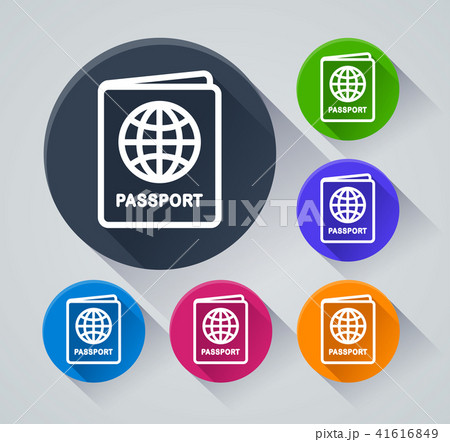 passport circle icons with shadow passport circle icons with shadow 41616849