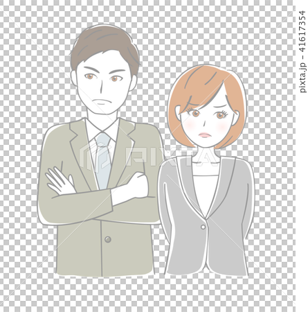 ビジネス 男女 ケンカのイラスト素材