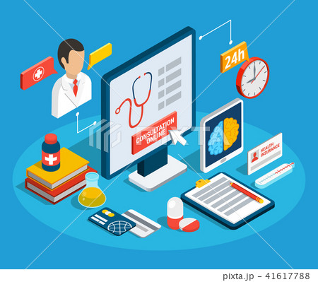 Medical Consultation Isometric Concept Medical Consultation Isometric Concept 41617788