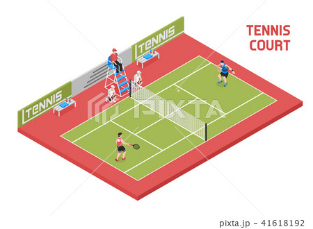 Sport Tennis Court Isometric  41618192