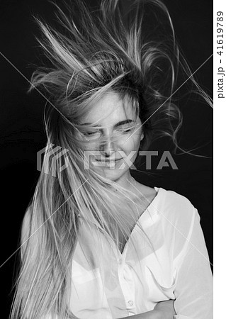 Young sexy blonde hair beautiful girl in shirt 41619789