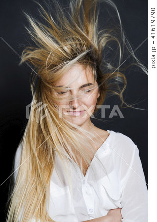 Young sexy blonde hair beautiful girl wild hair 41619790