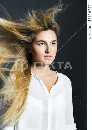 Young sexy blonde hair beautiful girl in shirt 41619791