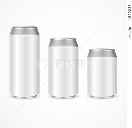 Realistic Detailed 3d Mockup Metall Can Set. Vector 41620058