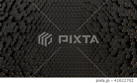 Black abstract field hexagon 41622702