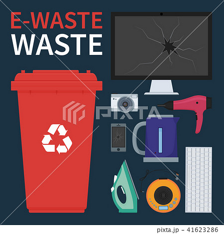 Electronic waste bin vector Electronic waste bin vector 41623286