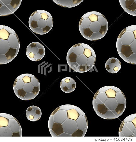 Soccer-balls isolated on black background seamless pattern 3d illustration Soccer-balls isolated on black background seamless pattern 3d illustration 41624478