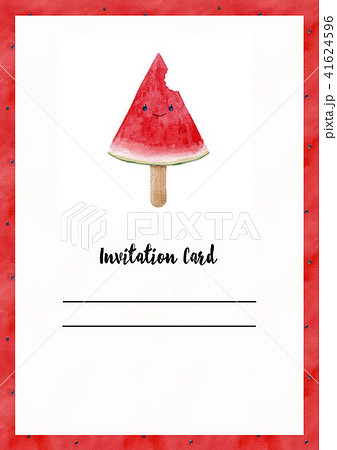 Watercolor watermelon card Watercolor watermelon card 41624596