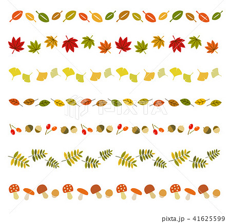 秋のアイコン ラインセットのイラスト素材