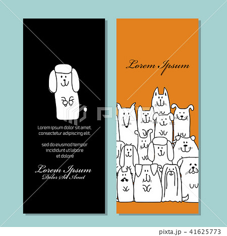 Business cards design, funny dogs family 41625773